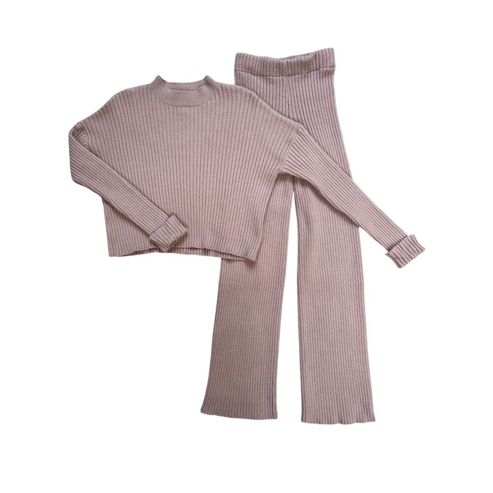 Sincerely Jules Pink Ribbed Knit Lounge Set, Size XS, #1080